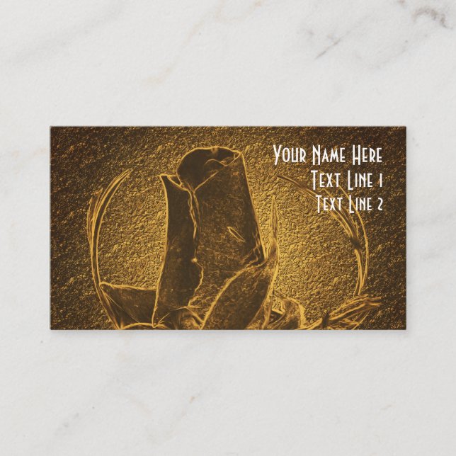 Abstrakte Rosenknospe Brown Floral Business Card Visitenkarte (Vorderseite)
