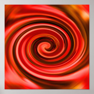 Abstrakte Rot- und Gelbfarben-Wirbel-Poster Poster