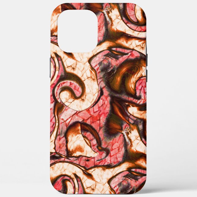 Abstrakte Rot- und Korallenflecken im holzigen Sti Case-Mate iPhone Hülle (Rückseite)