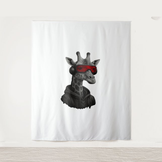Abstrakte Rot- und Schwarzgiraffe Klassischer T -  Wandteppich (Vorderseite)
