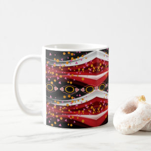 Abstrakte Rot-Weiß-Tasse Kaffeetasse