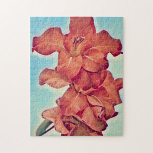 Abstrakte Rote Blume Art Puzzle