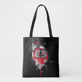 Abstrakte rote Daruma Taschen-Tasche