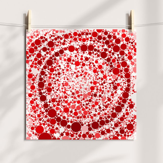 Abstrakte rote digitale Spirale Blasen Poster (Abstract Red Bubbles Digital Spiral Poster)