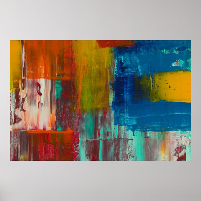 ABSTRAKTE, ROTE GELBE BLAU UND WEISS POSTER (Vorne)
