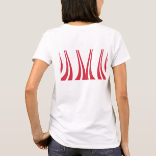 Abstrakte, rote, gerippte Linien, durchsichtig T-Shirt