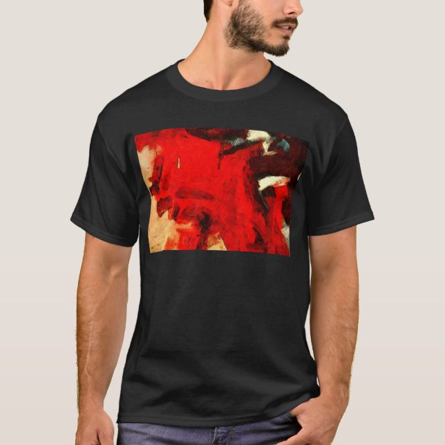 Abstrakte rote Malerei T-Shirt (Vorderseite)