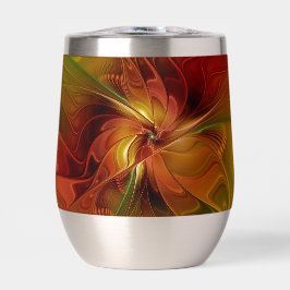 Abstrakte Rote Orange Braun Grünes Fraktal Kunst B