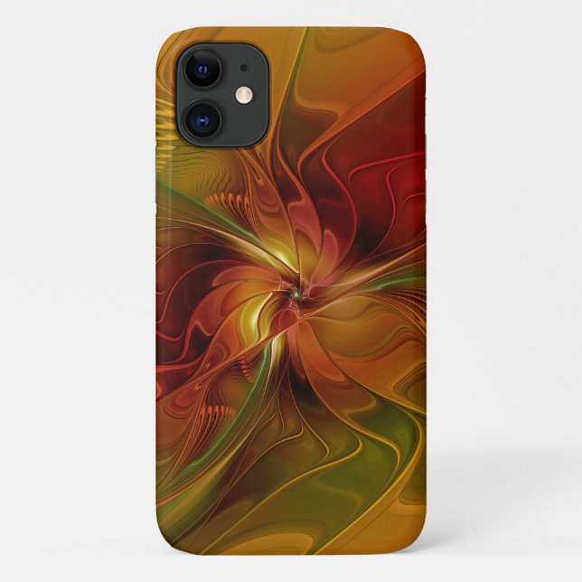 Abstrakte Rote Orange Braun Grünes Fraktal Kunst B Case-Mate iPhone Hülle (Rückseite)