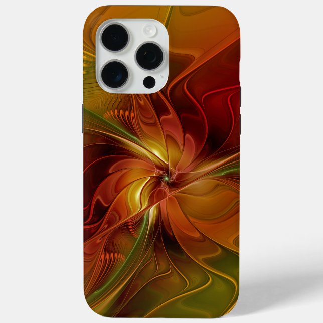 Abstrakte Rote Orange Braun Grünes Fraktal Kunst B Case-Mate iPhone Hülle (Rückseite)