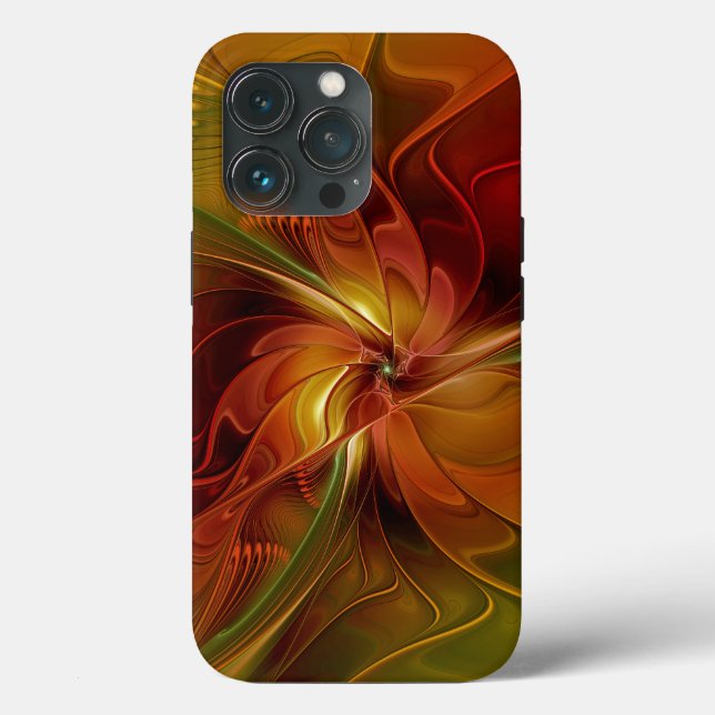 Abstrakte Rote Orange Braun Grünes Fraktal Kunst B Case-Mate iPhone Hülle (Rückseite)