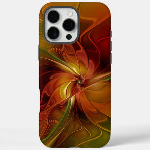 Abstrakte Rote Orange Braun Grünes Fraktal Kunst B iPhone 16 Pro Max Hülle