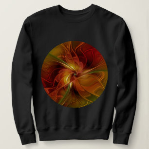 Abstrakte Rote Orange Braun Grünes Fraktal Kunst B Sweatshirt