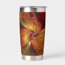 Abstrakte Rote Orange Braun Grünes Fraktal Kunst B