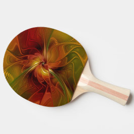 Abstrakte Rote Orange Braun Grünes Fraktal Kunst B Tischtennis Schläger