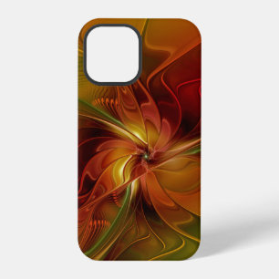 Abstrakte rote orange braune grüne Fractal-Kunst-B iPhone 12 Pro Hülle