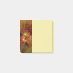 Abstrakte rote orange braune grüne Fractal-Kunst-B Post-it Klebezettel