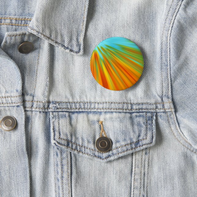 Abstrakte rote, orangefarbene Streifen auf blau Button (Beispiel)