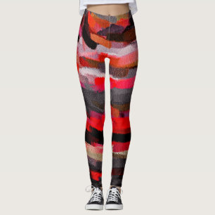 Abstrakte rote Orangenfarbe Leggings