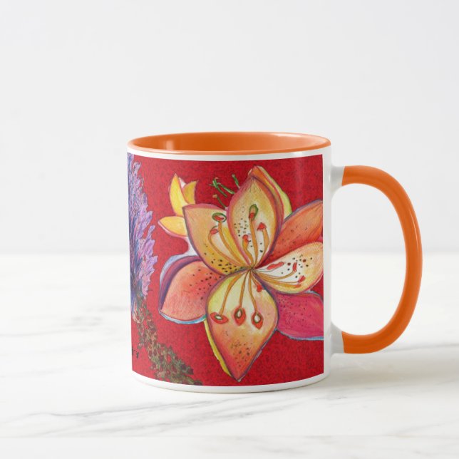 Abstrakte rote Orchideen-Tasse Tasse (Rechts)