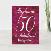 Abstrakte Rote Rose 50 und fabelhafter Geburtstag