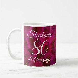 Abstrakte Rote Rose 80 und Phantastischer Geburtst Kaffeetasse