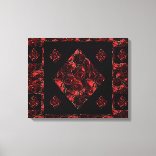 Abstrakte Rote Rose Canvas Print 20 X 16 Leinwanddruck (Vorderseite)