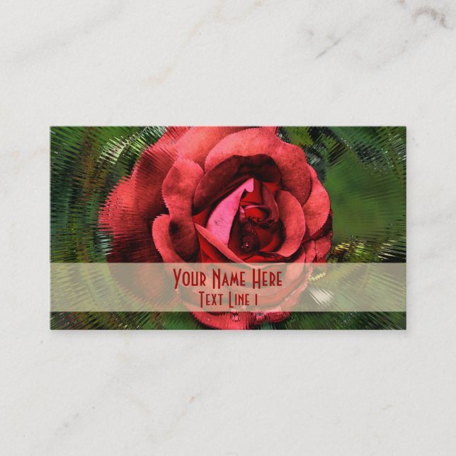 Abstrakte Rote Rose floral Art Business Card Visitenkarte