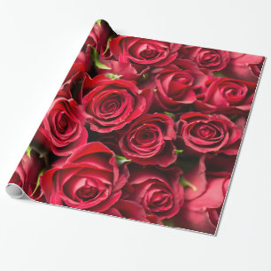 Abstrakte Rote Rosen Garten Elegante Geschenkpapier