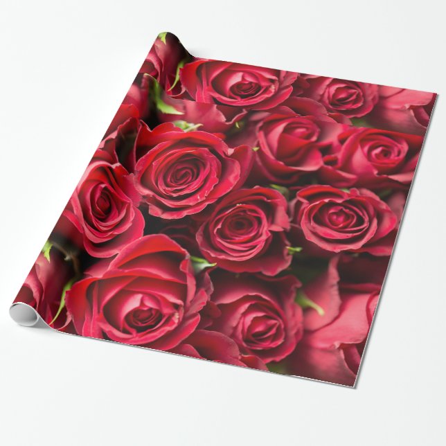 Abstrakte Rote Rosen Garten Elegante Geschenkpapier (Ungerollt)