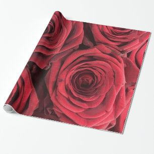 Abstrakte Rote Rosen Garten Elegante Geschenkpapier