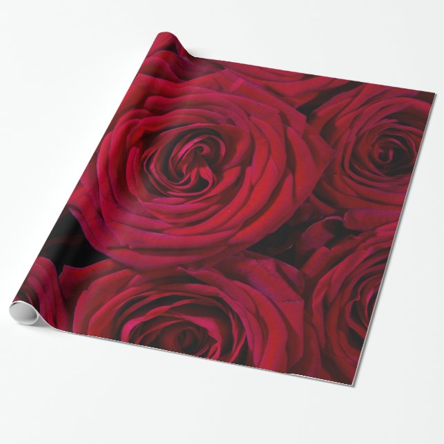 Abstrakte Rote Rosen Garten Elegante Geschenkpapier (Ungerollt)