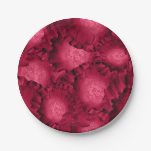 Abstrakte rote Rosen Mohn Blume Florenz V Pappteller