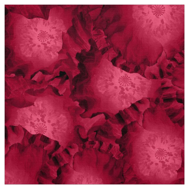 Abstrakte rote Rosen Mohn Blume Florenz V Stoff (Muster)