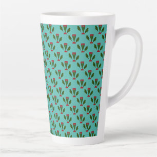 Abstrakte Rote Rosen und Blätter Blütenblume, Spri Milchtasse