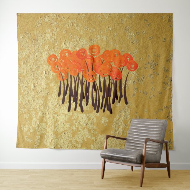 Abstrakte Rote Rosen Wandteppich (Beispiel (Horizontal))