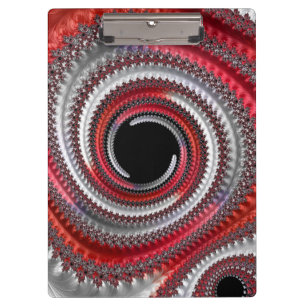 Abstrakte rote schwarze Gradienten-Spiral-Fraktal Klemmbrett