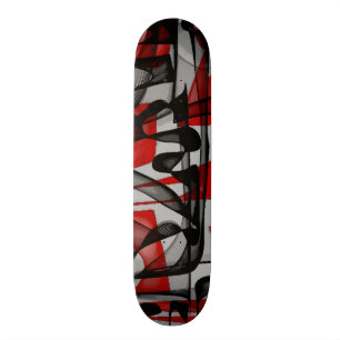 Abstrakte rote schwarze Skateboardplattform Skateboard