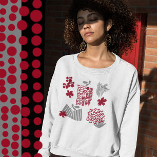 Abstrakte rote und graue Linie und Formen Sweatshirt