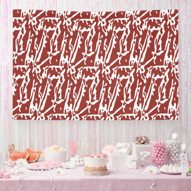 Abstrakte, rote und orange Formen mischen sich und Banner (Party)