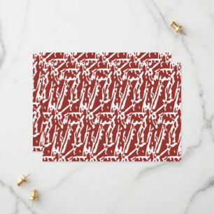 Abstrakte, rote und orange Formen mischen sich und Save The Date