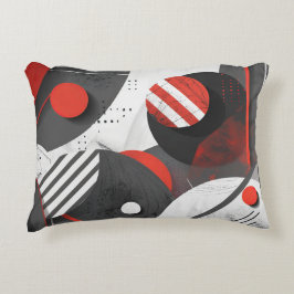 abstrakte rote und schwarze geometrische Kreise Dekokissen