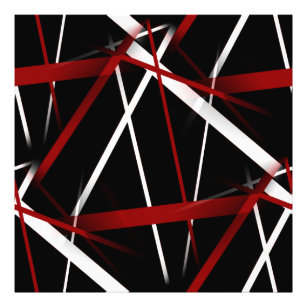 Abstrakte rote und weiße Linien im schwarzen Hinte Fotodruck