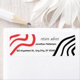 Abstrakte Rücksendeadresse: rot und schwarz