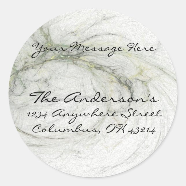 Abstrakte Rücksendeadressen-Aufkleber mit Drehbewe Runder Aufkleber (Vorderseite)