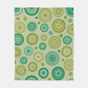 Abstrakte runde Ornamente nahtloses Vintage-Muster Fleecedecke