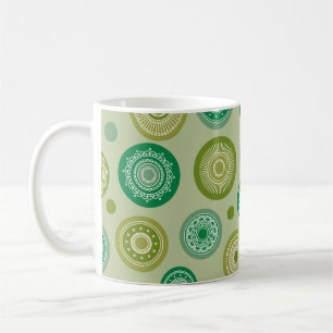 Abstrakte runde Ornamente nahtloses Vintage-Muster Kaffeetasse