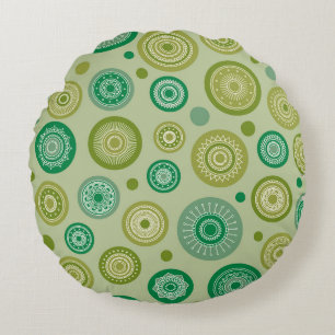 Abstrakte runde Ornamente nahtloses Vintage-Muster Rundes Kissen