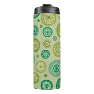 Abstrakte runde Ornamente nahtloses Vintage-Muster Thermosbecher