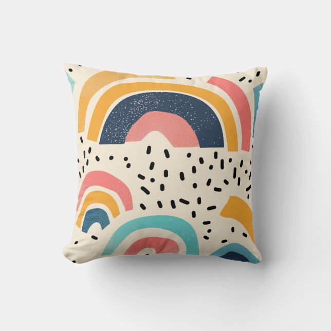 Abstrakte Rundformen mit Bindestrichen Kissen (Vorderseite)